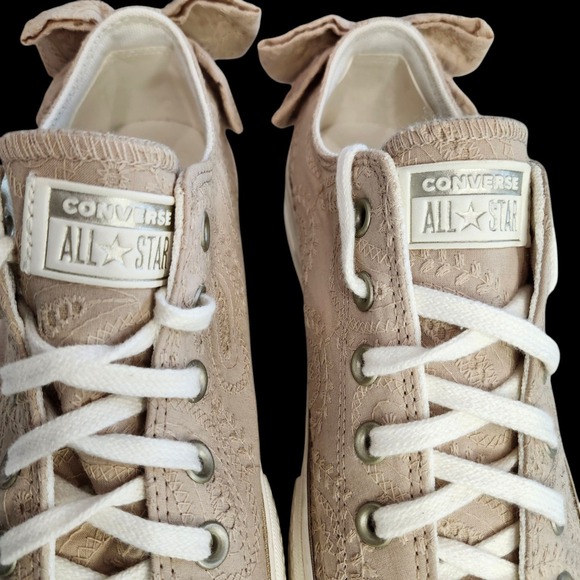 Converse Women's Chuck Taylor All Star Lift Bow Nutty Granola/Beige Sneaker 9.5 - Picture 5 of 10